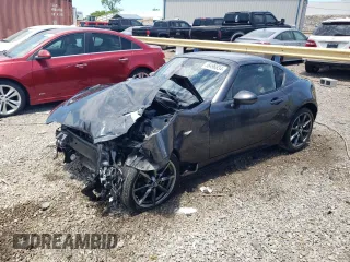 2020 Mazda MX-5 Miata RF Grand Touring with VIN JM1NDAM71L0411211, listed as a Copart auction lot 58496834 with 0 mi miles and Salvage Title. Bid and sale history available at carsss.com. Image 1.