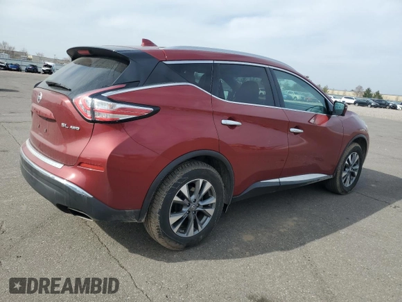 2017 Nissan Murano SL z VIN 5N1AZ2MH1HN130305, wystawiony jako Copart lot #48958775 z przebiegiem 99 395 mil mil oraz Szkoda całkowita • Salvage title. Historia ofert i sprzedaży dostępna na DreamBid. Obrazek 3.
