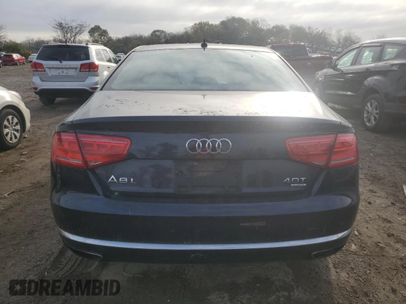 2013 Audi A8 L 4.0L with VIN WAUR2AFD9DN034039, listed as a Copart auction lot 77775634 with 191,803 mi miles and Salvage Title. Bid and sale history available at carsss.com. Image 6.
