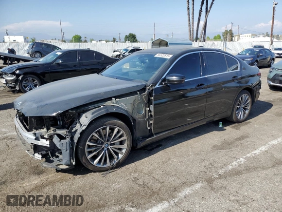 2023 BMW 5 Series 530i with VIN WBA53BH05PCM01563, listed as a Copart auction lot 55525515 with 23,371 mi miles and Salvage title. Bid and sale history available at DreamBid. Image 1.