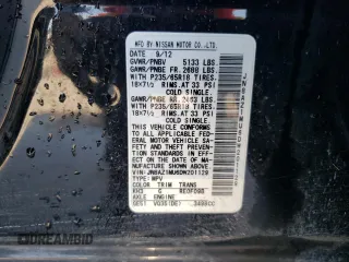 2013 Nissan Murano SL with VIN JN8AZ1MU6DW201129, listed as a Copart auction lot 61658894 with 217,210 mi miles and Salvage Title. Bid and sale history available at carsss.com. Image 12.