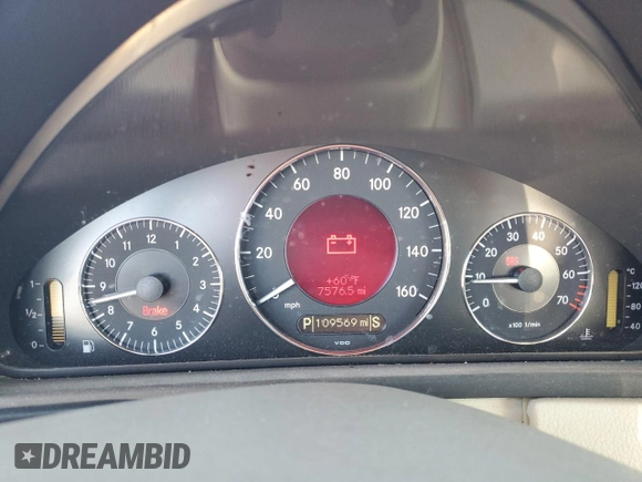 2007 Mercedes-Benz CLK 350 with VIN WDBTJ56H37F213910, listed as a Copart auction lot 78268504 with 109,569 mi miles and Salvage Title. Bid and sale history available at DreamBid. Image 9.