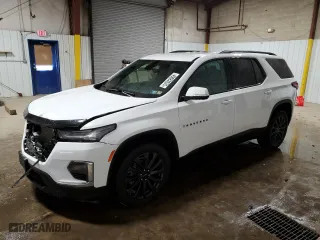 2022 Chevrolet Traverse RS with VIN 1GNEVJKW4NJ167128, listed as a Copart auction lot 49682625 with 51,857 mi miles and Salvage Title. Bid and sale history available at carsss.com. Image 1.