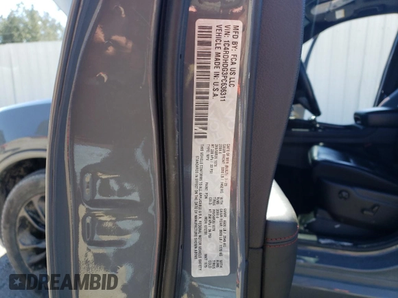 2023 Dodge Durango GT Plus with VIN 1C4RDHDG3PC636311, listed as a Copart auction lot 46085645 with Not provided miles and Salvage title. Bid and sale history available at DreamBid. Image 15.