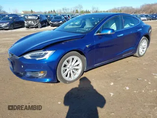 2017 Tesla Model S 100D with VIN 5YJSA1E20HF229362, listed as a IAAI auction lot 41698083 with 75,737 mi miles. Bid and sale history available at carsss.com. Image 2.