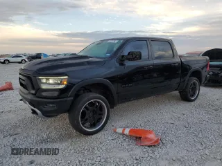 2019 Ram 1500 Rebel z VIN 1C6SRFLT8KN602309, wystawiony jako Copart lot #50737365 z przebiegiem 55 809 mil mil oraz Szkoda całkowita • Salvage title. Historia ofert i sprzedaży dostępna na DreamBid. Obrazek 1.
