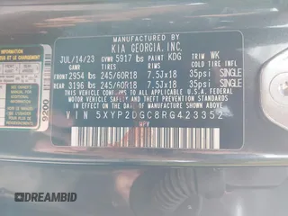 2024 Kia Telluride LX z VIN 5XYP2DGC8RG423352, wystawiony jako IAAI lot #41194764 z przebiegiem Nie podano mil oraz . Historia ofert i sprzedaży dostępna na DreamBid. Obrazek 9.