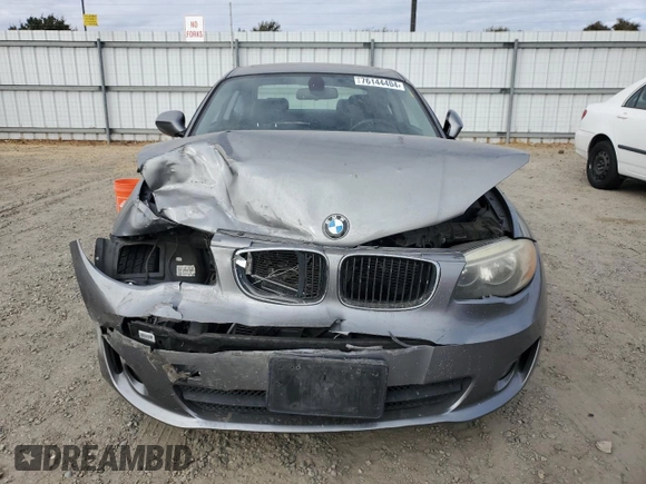 2012 BMW 1 Series 128i with VIN WBAUP9C57CVL91337, listed as a Copart auction lot 76144404 with 87,093 mi miles and Salvage title. Bid and sale history available at DreamBid. Image 5.
