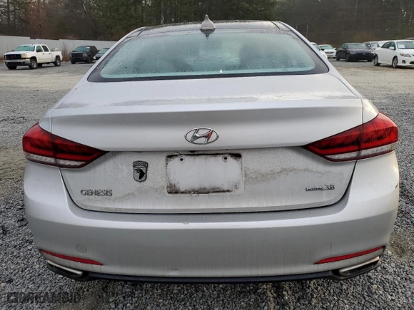 2016 Hyundai Genesis 3.8L with VIN KMHGN4JE7GU144113, listed as a Copart auction lot 43330685 with 76,164 mi miles and Salvage Title. Bid and sale history available at carsss.com. Image 6.