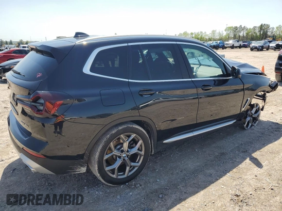 2023 BMW X3 sDrive30i with VIN 5UX43DP01P9R45761, listed as a Copart auction lot 50195075 with Not Provided miles and Salvage Title. Bid and sale history available at DreamBid. Image 3.
