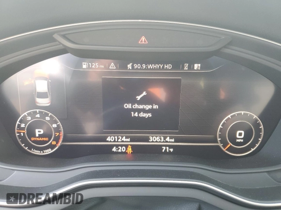 2019 Audi A4 Premium Plus with VIN WAUENAF40KN002714, listed as a Copart auction lot 46625275 with 40,124 mi miles and Salvage Title. Bid and sale history available at carsss.com. Image 9.