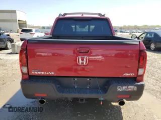 2023 Honda Ridgeline RTL-E with VIN 5FPYK3F76PB016502, listed as a Copart auction lot 54107235 with 27,516 mi miles and Salvage title. Bid and sale history available at DreamBid. Image 6.