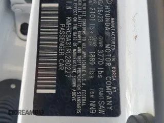 2024 Hyundai Venue SEL with VIN KMHRC8A31RU280227, listed as a Copart auction lot 48854665 with 28,050 mi miles and Salvage Title. Bid and sale history available at DreamBid. Image 12.