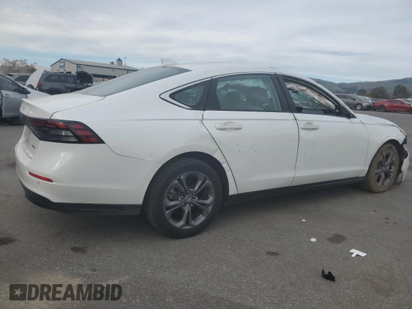 2024 Honda Accord EX-L с VIN 1HGCY2F6XRA035280, выставлен на аукционе Copart как лот 47225595 с пробегом 12 568 миль миль и Списание • Salvage title. История ставок и продаж доступна на DreamBid. Изображение 3.