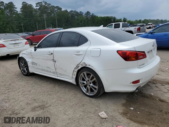 2008 Lexus IS with VIN JTHBK262582082071, listed as a Copart auction lot 54206675 with 221,953 mi miles and Salvage Title. Bid and sale history available at carsss.com. Image 2.