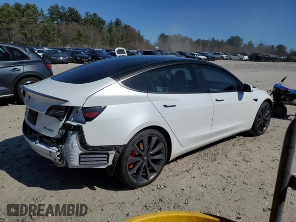 2019 Tesla Model 3 Long Range with VIN 5YJ3E1EB0KF231791, listed as a Copart auction lot 53466855 with Not Provided miles and Salvage Title. Bid and sale history available at DreamBid. Image 3.