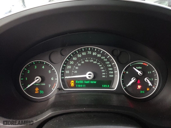 2008 Saab 9-3 Aero with VIN YS3FH46U281101009, listed as a Copart auction lot 43438955 with 110,411 mi miles and Salvage Title. Bid and sale history available at carsss.com. Image 9.