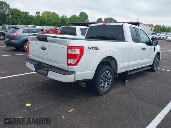 2021 Ford F-150 XL with VIN 1FTEX1C51MFD08456, listed as a IAAI auction lot 42220056 with 52,437 mi miles and . Bid and sale history available at DreamBid. Image 4.