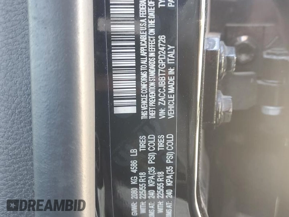 2016 Jeep Renegade Latitude with VIN ZACCJBBT7GPD24726, listed as a Copart auction lot 49718445 with 84,819 mi miles and Salvage Title. Bid and sale history available at carsss.com. Image 14.