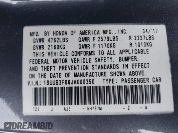 2018 Acura TLX w/A-SPEC Pkg with VIN 19UUB3F66JA000350, listed as a IAAI auction lot 41301826 with 201,369 mi miles. Bid and sale history available at carsss.com. Image 9.