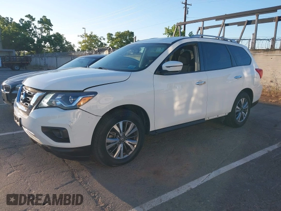 2019 Nissan Pathfinder S with VIN 5N1DR2MN7KC634136, listed as a IAAI auction lot 42195038 with 102,619 mi miles and . Bid and sale history available at DreamBid. Image 2.