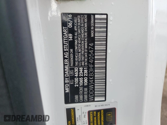 2017 Mercedes-Benz C 300 с VIN WDDWJ4KB3HF405474, выставлен на аукционе Copart как лот 50929645 с пробегом 81 293 миль миль и Списание • Salvage title. История ставок и продаж доступна на DreamBid. Изображение 12.