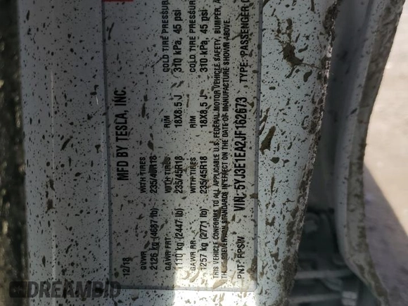2018 Tesla Model 3 Long Range Battery z VIN 5YJ3E1EA2JF162673, wystawiony jako Copart lot #53495805 z przebiegiem 71 481 mil mil oraz Szkoda całkowita • Salvage title. Historia ofert i sprzedaży dostępna na DreamBid. Obrazek 14.