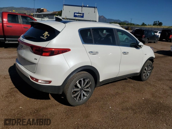 2017 Kia Sportage EX with VIN KNDPNCACXH7183291, listed as a Copart auction lot 62866255 with 87,401 mi miles and Salvage title. Bid and sale history available at DreamBid. Image 3.