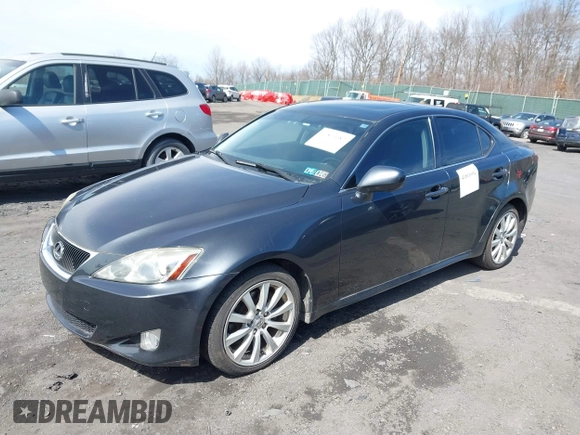 2007 Lexus IS 250 with VIN JTHCK262575014922, listed as a IAAI auction lot 41816082 with 206,243 mi miles. Bid and sale history available at carsss.com. Image 2.