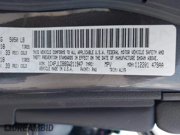 2016 Jeep Cherokee High Altitude with VIN 1C4PJLDB8GW211947, listed as a IAAI auction lot 42142282 with 158,430 mi miles. Bid and sale history available at carsss.com. Image 9.