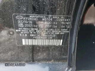 2017 Hyundai Sonata Hybrid SE with VIN KMHE24L19HA059528, listed as a Copart auction lot 72853222 with 0 mi miles. Bid and sale history available at carsss.com. Image 12.