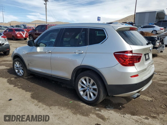 2013 BMW X3 xDrive28i with VIN 5UXWX9C51D0A16801, listed as a Copart auction lot 49008455 with 104,542 mi miles and Salvage Title. Bid and sale history available at carsss.com. Image 2.