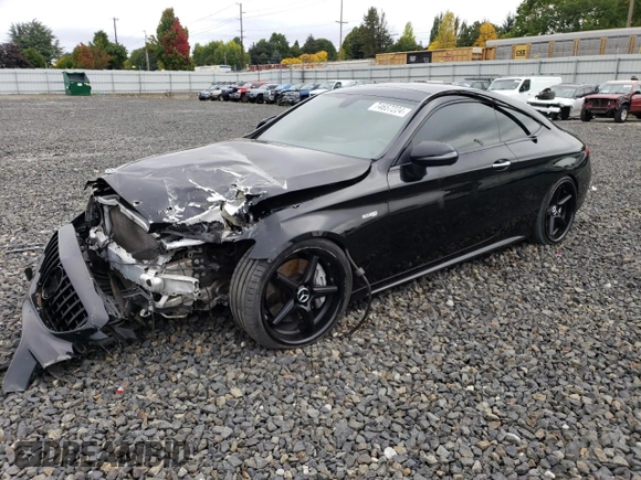 2017 Mercedes-Benz C 43 AMG with VIN WDDWJ6EB1HF593550, listed as a Copart auction lot 74657224 with 77,780 mi miles and Salvage Title. Bid and sale history available at carsss.com. Image 1.