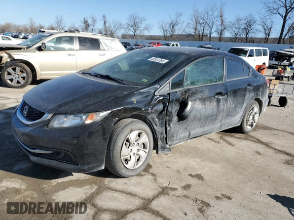 2014 Honda Civic Sedan LX with VIN 2HGFB2F54EH517227, listed as a Copart auction lot 48351395 with 151,316 mi miles and Salvage Title. Bid and sale history available at carsss.com. Image 1.