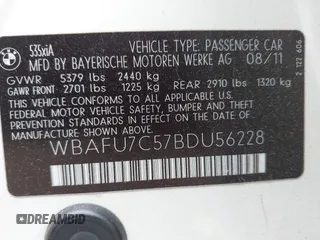 2011 BMW 5 Series 535i xDrive z VIN WBAFU7C57BDU56228, wystawiony jako IAAI lot #42258270 z przebiegiem 103 823 mil mil oraz . Historia ofert i sprzedaży dostępna na DreamBid. Obrazek 9.