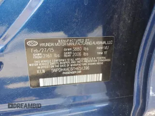 2015 Hyundai Elantra SE with VIN 5NPDH4AE6FH651396, listed as a Copart auction lot 64733025 with 62,495 mi miles and Salvage title. Bid and sale history available at DreamBid. Image 13.