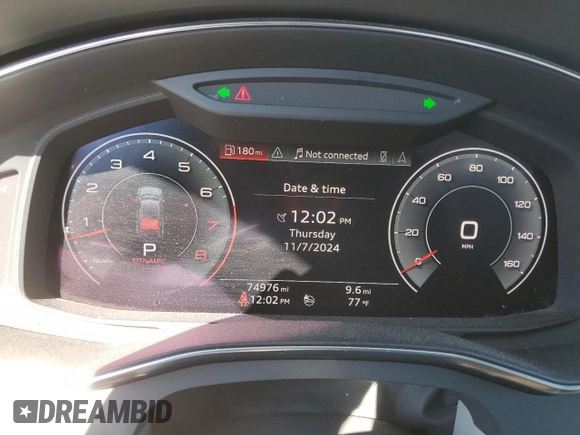 2019 Audi A7 Premium Plus with VIN WAUR2AF29KN085441, listed as a Copart auction lot 79086134 with 74,976 mi miles and Salvage title. Bid and sale history available at DreamBid. Image 9.