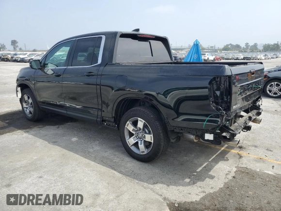 2025 Honda Ridgeline RTL with VIN 5FPYK3F52SB014785, listed as a Copart auction lot 59982875 with 2,341 mi miles and Salvage title. Bid and sale history available at DreamBid. Image 2.