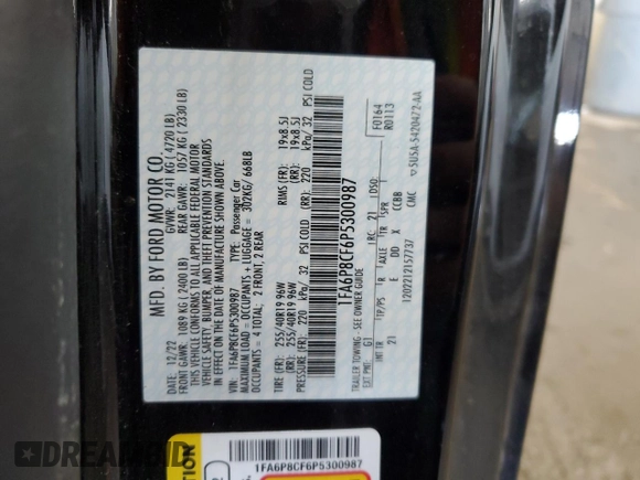 2023 Ford Mustang GT z VIN 1FA6P8CF6P5300987, wystawiony jako Copart lot #62933195 z przebiegiem 22 847 mil mil oraz Szkoda całkowita • Salvage title. Historia ofert i sprzedaży dostępna na DreamBid. Obrazek 13.