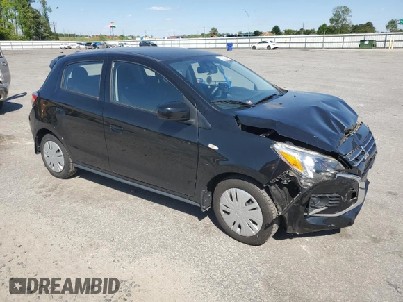 2023 Mitsubishi Mirage ES z VIN ML32AUHJ5PH000570, wystawiony jako Copart lot #53582405 z przebiegiem 7 858 mil mil oraz Szkoda całkowita • Salvage title. Historia ofert i sprzedaży dostępna na DreamBid. Obrazek 4.
