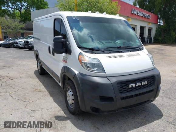 2019 Ram ProMaster Cargo with VIN 3C6TRVAG5KE505805, listed as a IAAI auction lot 42199708 with 110,826 mi miles and . Bid and sale history available at carsss.com. Image 1.