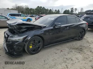 2014 Infiniti Q50 Premium with VIN JN1BV7AR3EM687395, listed as a Copart auction lot 49869235 with 86,199 mi miles and Salvage Title. Bid and sale history available at DreamBid. Image 1.