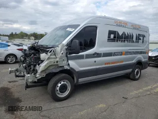2023 Ford Transit Cargo with VIN 1FTBW9C89PKA44249, listed as a Copart auction lot 75167994 with 21,652 mi miles and Salvage Title. Bid and sale history available at DreamBid. Image 1.