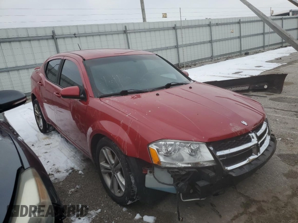 2012 Dodge Avenger SXT Plus with VIN 1C3CDZEG1CN116654, listed as a Copart auction lot 46217135 with Not Provided miles and Salvage Title. Bid and sale history available at carsss.com. Image 4.