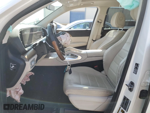 2021 Mercedes-Benz GLS 580 with VIN 4JGFF8GE0MA430227, listed as a Copart auction lot 63178364 with 44,051 mi miles and Salvage Title. Bid and sale history available at DreamBid. Image 7.