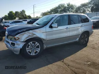 2004 BMW X5 4.4i with VIN 5UXFB53574LV08364, listed as a Copart auction lot 60208634 with 186,302 mi miles and Salvage Title. Bid and sale history available at carsss.com. Image 1.