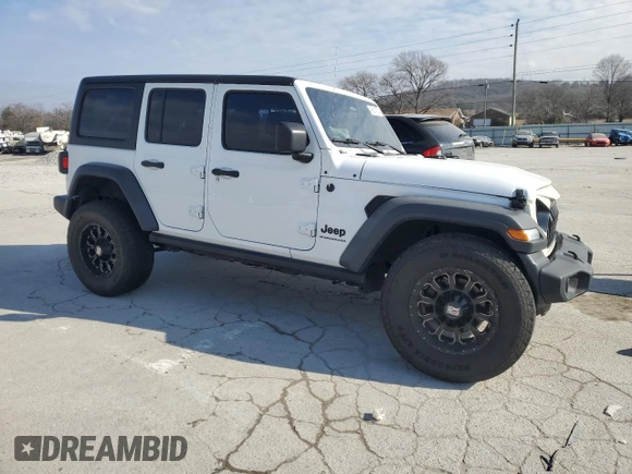 2023 Jeep Wrangler Sport S with VIN 1C4HJXDN7PW671722, listed as a Copart auction lot 42614755 with 41,584 mi miles and Salvage Title. Bid and sale history available at DreamBid. Image 4.