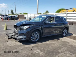 2021 Infiniti QX50 Essential z VIN 3PCAJ5CB3MF104596, wystawiony jako Copart lot #56932595 z przebiegiem 39 058 mil mil oraz Nie do naprawy • Non repairable. Historia ofert i sprzedaży dostępna na DreamBid. Obrazek 1.