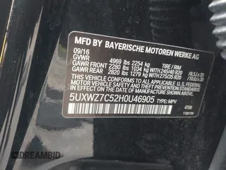 2017 BMW X3 sDrive28i with VIN 5UXWZ7C52H0U46905, listed as a IAAI auction lot 42080648 with 105,989 mi miles. Bid and sale history available at carsss.com. Image 9.
