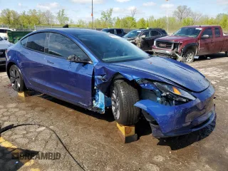 2025 Tesla Model 3 Long Range with VIN 5YJ3E1EB1SF950242, listed as a Copart auction lot 55609035 with 1,344 mi miles and Salvage title. Bid and sale history available at DreamBid. Image 4.